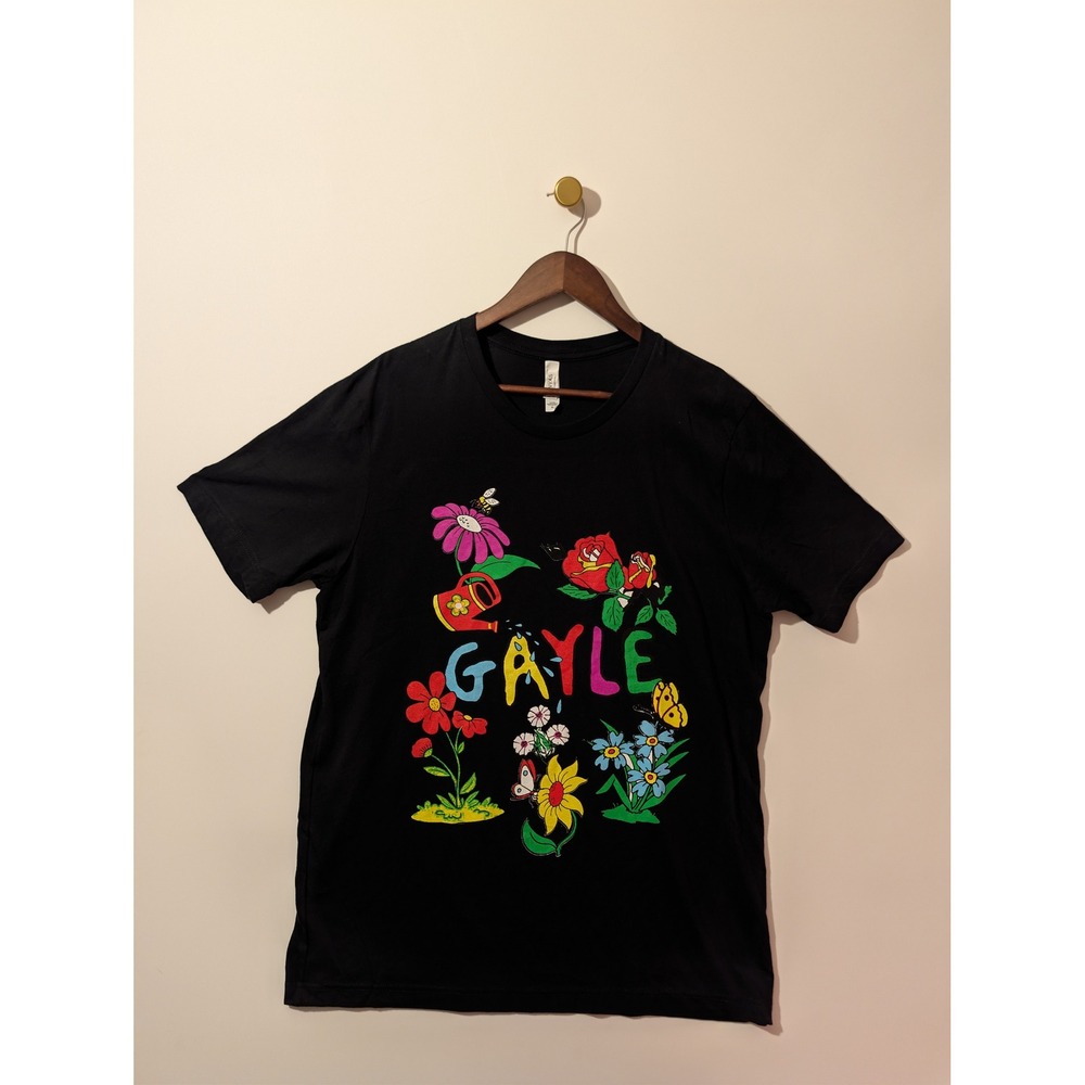Gayle Scared But Trying Tour T-Shirt Unisex XL Black Excellent Floral Concert